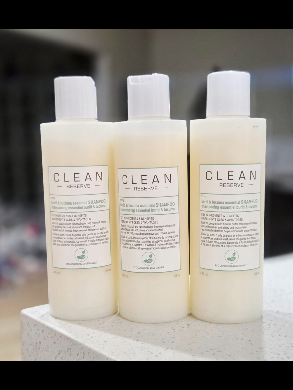 CLEAN RESERVE Buriti & Tucuma Essential Shampoo - 3 Bottles 10oz Each